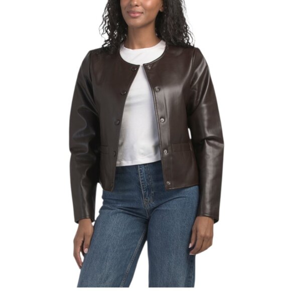 Elie Tahari Jackets & Blazers - ELIE TAHARI Long Sleeve Crew Neck Button Down Jacket